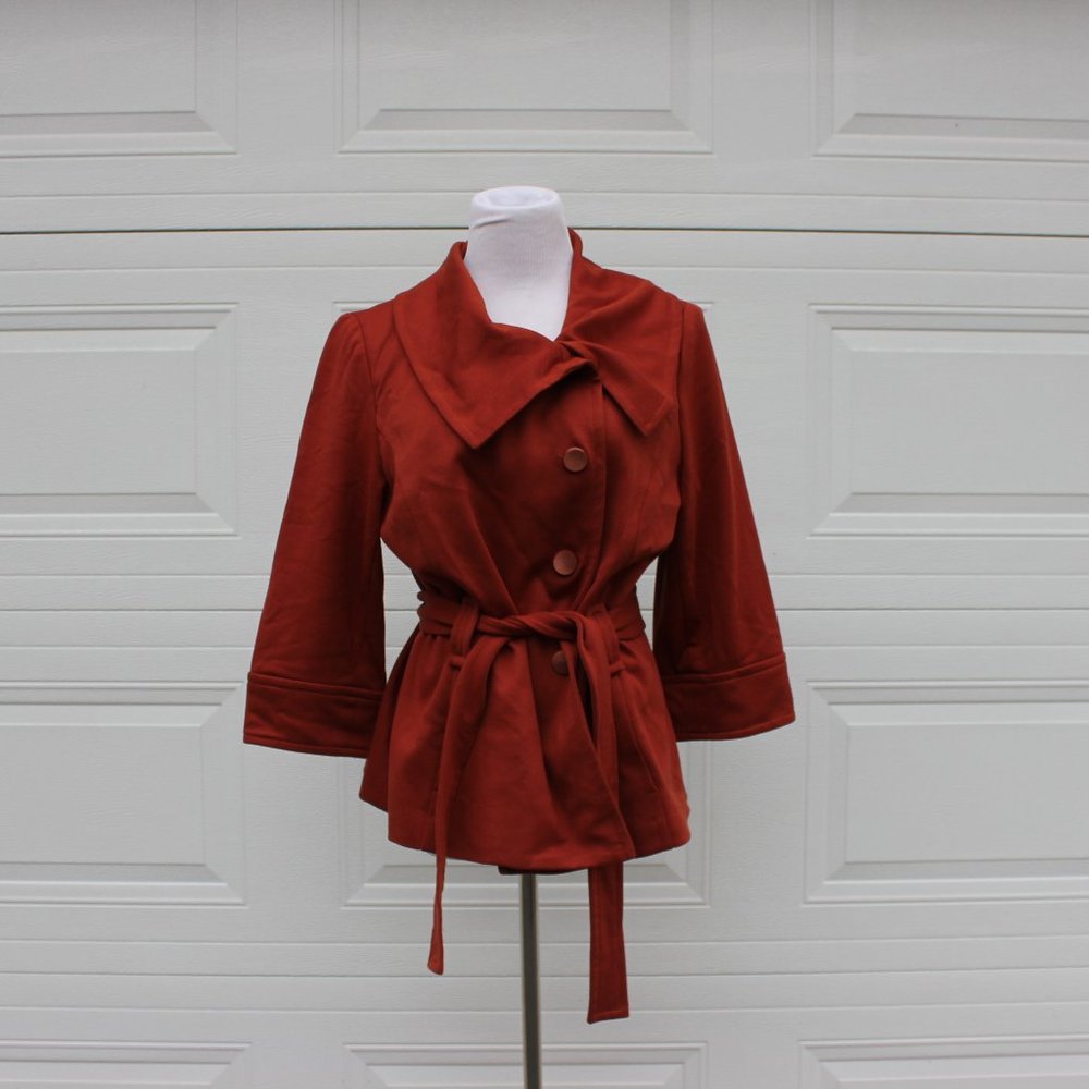 Valerie Bertinelli Fall Cross Over Jacket with tie belt - Picture 2 of 15